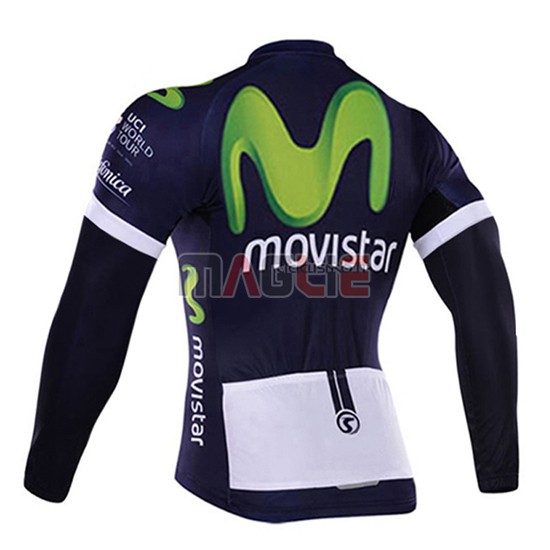 Maglia Movistar manica lunga 2017 bianco e blu - Clicca l'immagine per chiudere